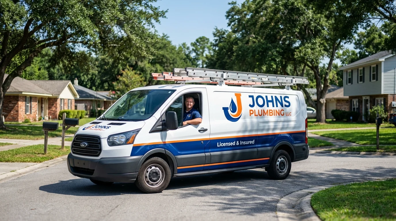 Johns Plumbing LLC service van in Union, MO
